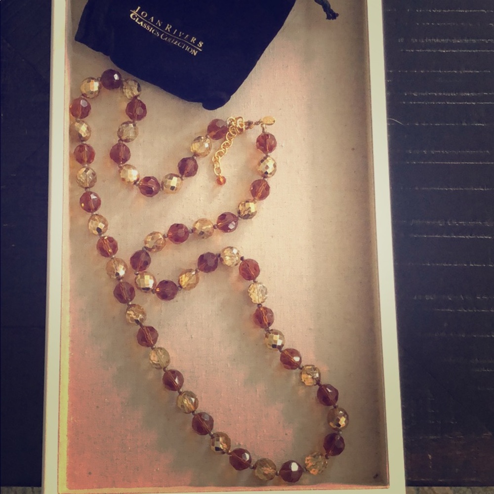 Joan Rivers Vintage Style Firepolish Bead Necklace